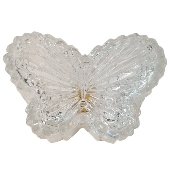Crystal Butterfly Trinket Box Dish Nachtmann 24% Lead Bleikristall Germany VTG - Picture 2 of 12